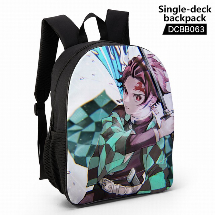 DCBB063-Demon Slayer Kimets Anime waterproof single-deck backpack 28.5X13X37CM