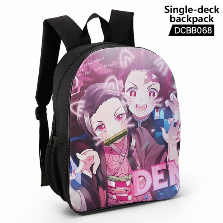 DCBB068-Demon Slayer Kimets Anime waterproof single-deck backpack 28.5X13X37CM