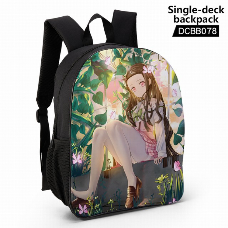 DCBB078-Demon Slayer Kimets Anime waterproof single-deck backpack 28.5X13X37CM