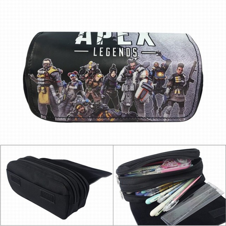 Apex Legends Anime double layer multifunctional canvas pencil bag wallet  20X9X6.5CM 100G