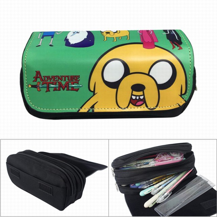 Adventure Time Anime double layer multifunctional canvas pencil bag wallet  20X9X6.5CM 100G