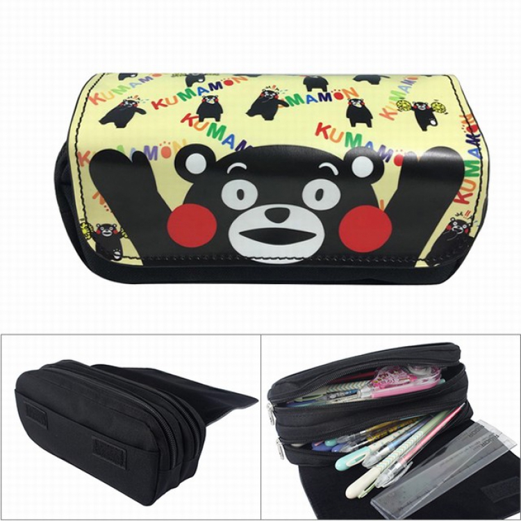 Kumamon Anime double layer multifunctional canvas pencil bag wallet  20X9X6.5CM 100G