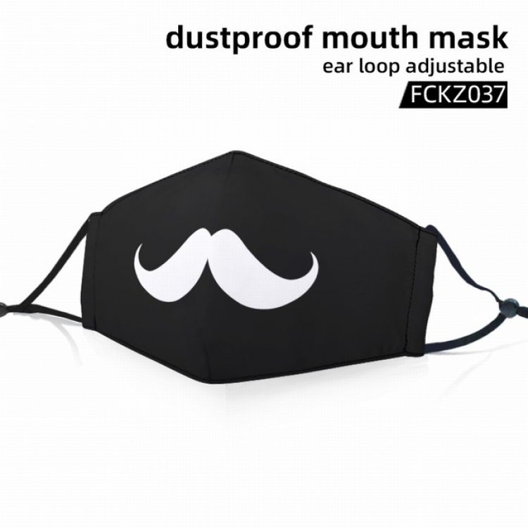 FCKZ037-Personality facial expression dustproof mouth mask ear loop adijustable a set price for 5 pcs