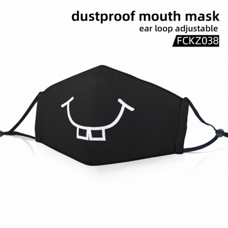 FCKZ038-Personality facial expression dustproof mouth mask ear loop adijustable a set price for 5 pcs