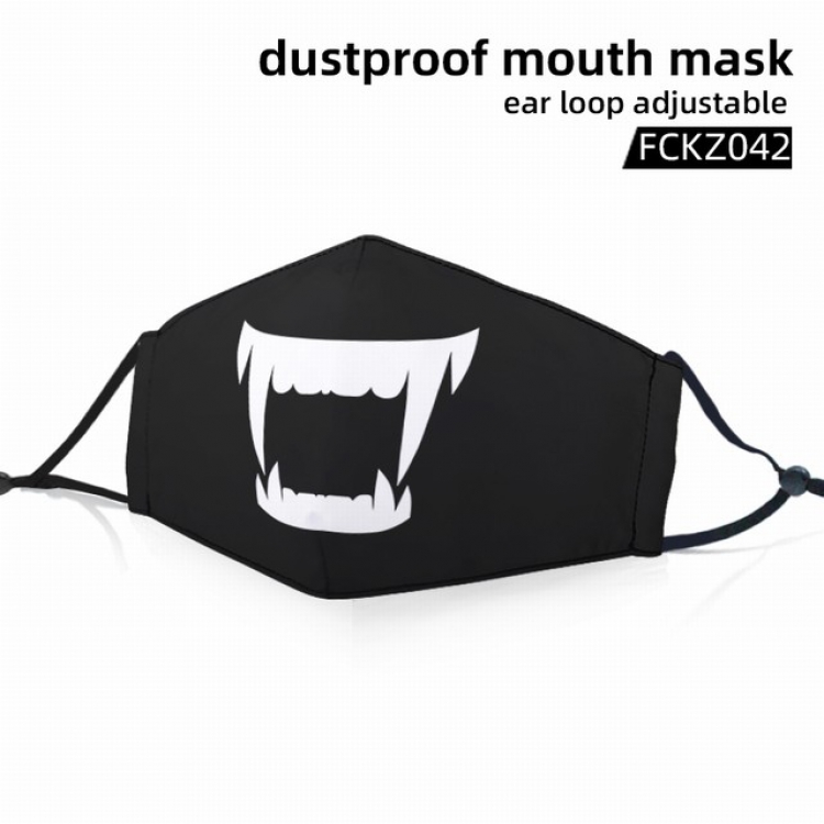 FCKZ042-Personality facial expression dustproof mouth mask ear loop adijustable a set price for 5 pcs