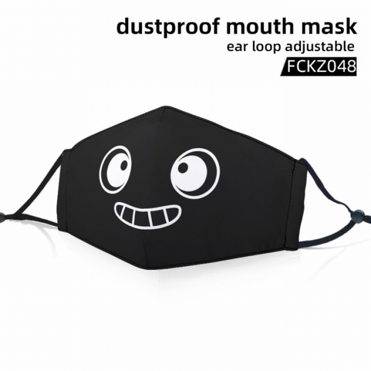 FCKZ048-Personality facial expression dustproof mouth mask ear loop adijustable a set price for 5 pcs