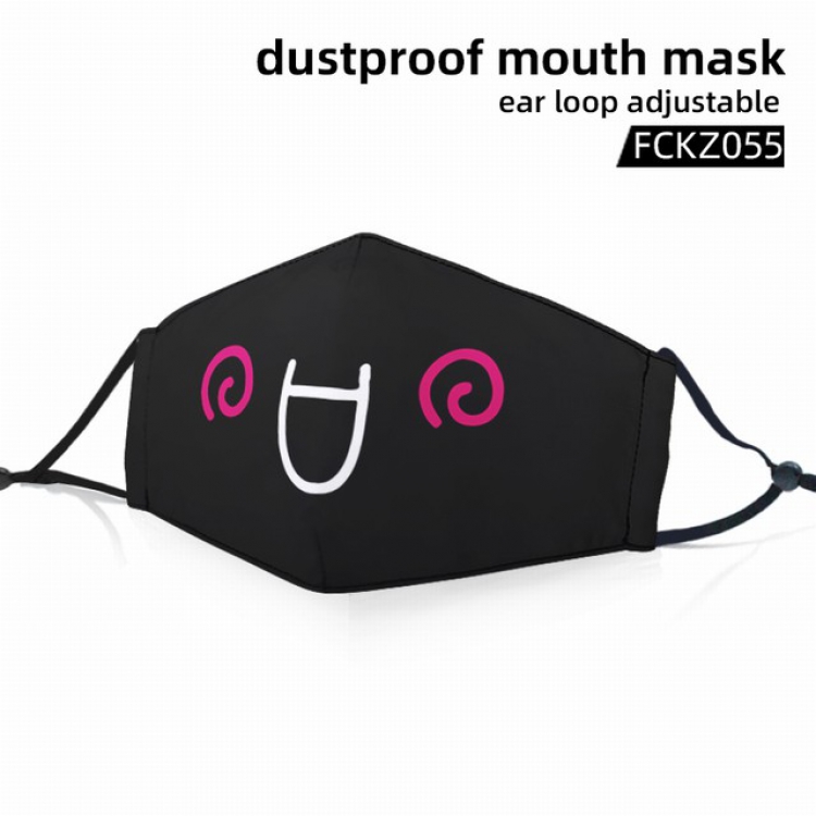FCKZ055-Personality facial expression dustproof mouth mask ear loop adijustable a set price for 5 pcs