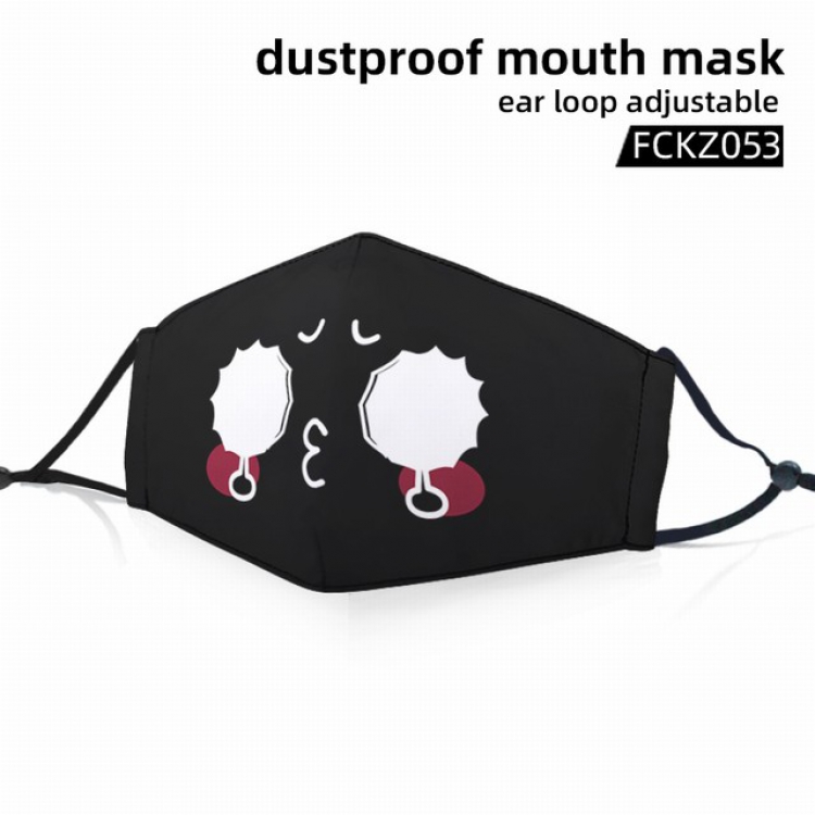 FCKZ053-Personality facial expression dustproof mouth mask ear loop adijustable a set price for 5 pcs