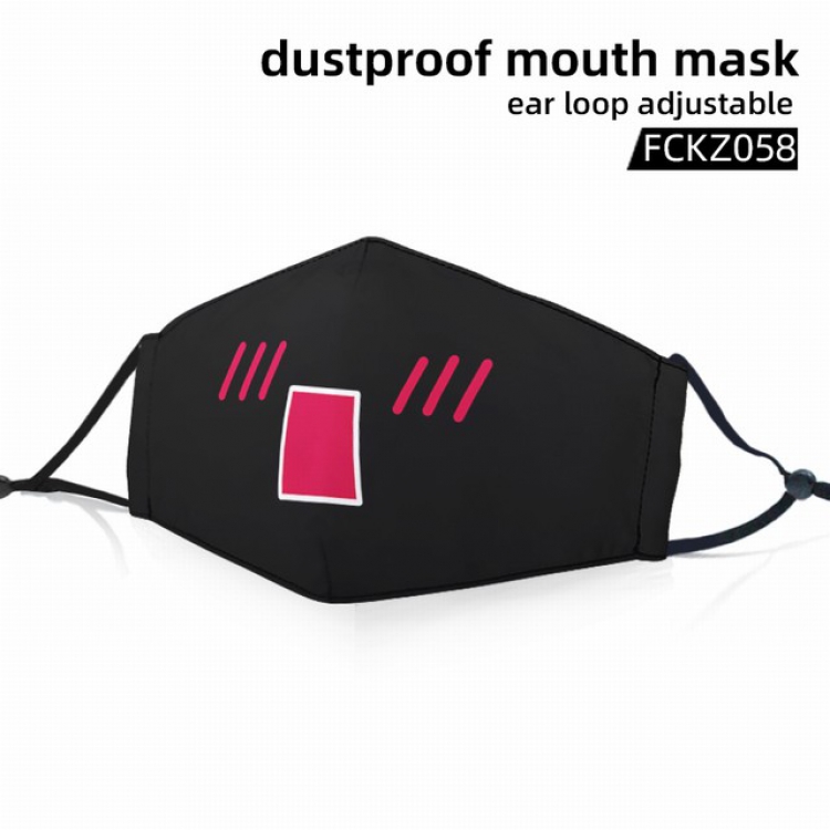 FCKZ058-Personality facial expression dustproof mouth mask ear loop adijustable a set price for 5 pcs