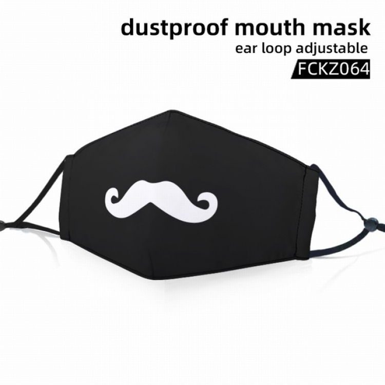 FCKZ064-Personality facial expression dustproof mouth mask ear loop adijustable a set price for 5 pcs