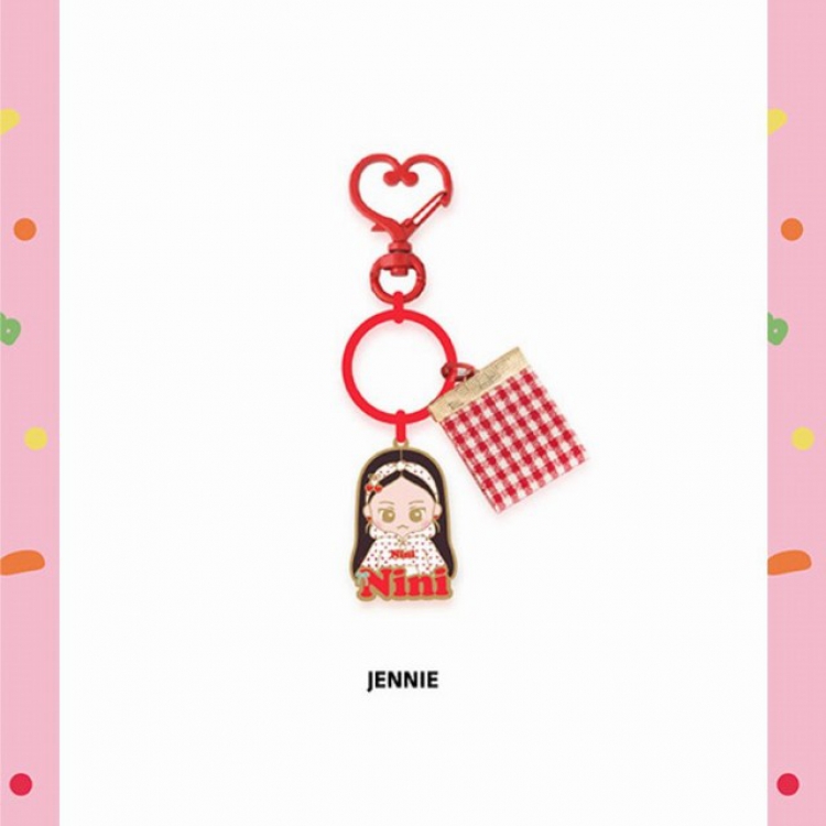 Blackpink Jennie Color metal keychain pendant ornament 15G a set price for 5 pcs