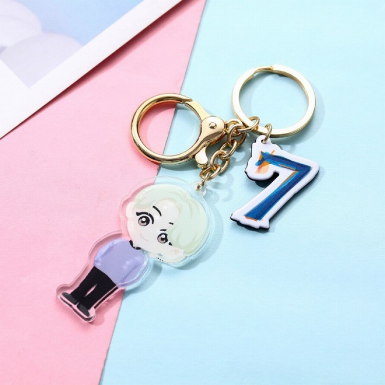 BTS JIMIN Cartoon acrylic key ring pendant About 5.5X6CM 18G a set price for 5 pcs