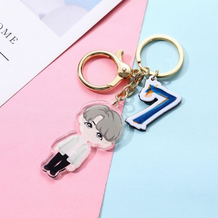 BTS SUGA Cartoon acrylic key ring pendant About 5.5X6CM 18G a set price for 5 pcs