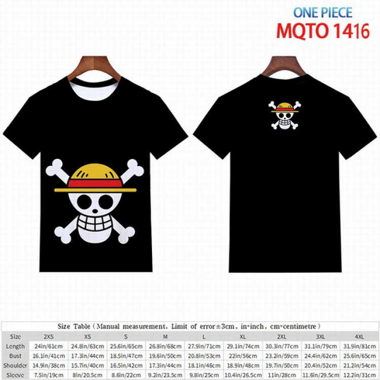 One Piece Full color short sleeve t-shirt 9 sizes from 2XS to 4XL MQTO-1416
