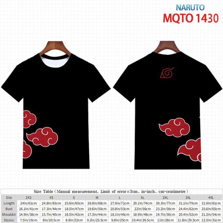 Naruto Full color short sleeve t-shirt 9 sizes from 2XS to 4XL MQTO-1430