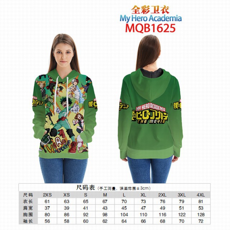 My Hero Academia Full color zipper hooded Patch pocket Coat Hoodie 9 sizes from XXS to 4XL MQB1625