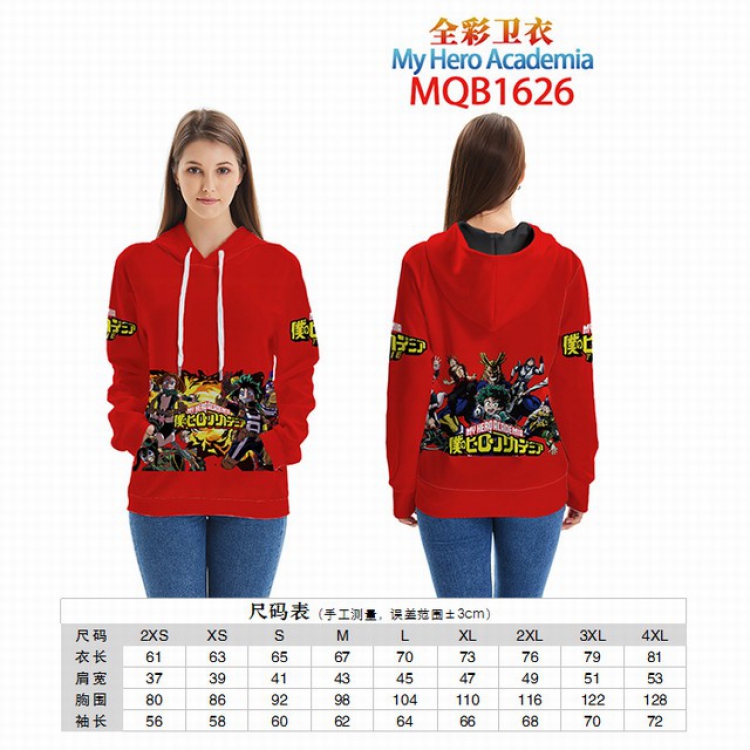 My Hero Academia Full color zipper hooded Patch pocket Coat Hoodie 9 sizes from XXS to 4XL MQB1626