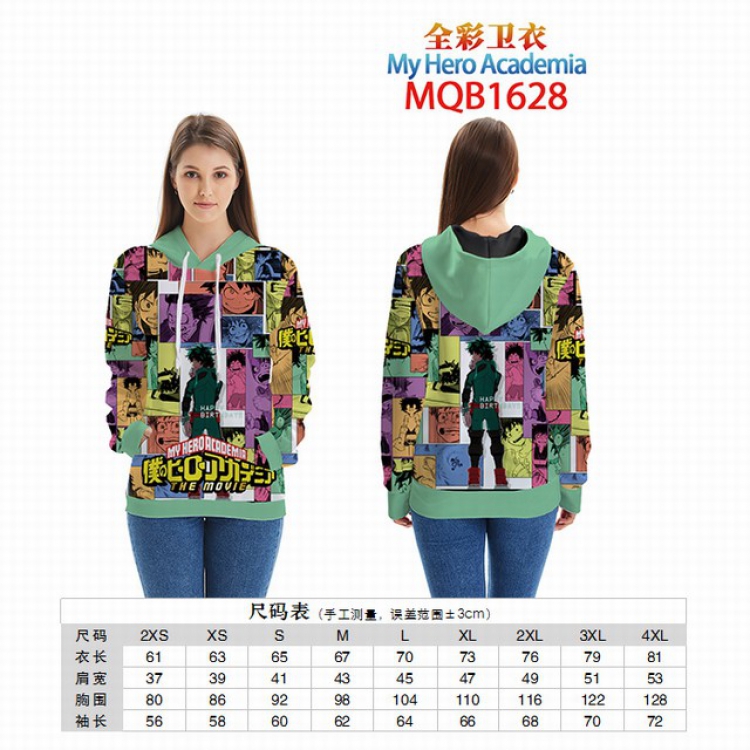 My Hero Academia Full color zipper hooded Patch pocket Coat Hoodie 9 sizes from XXS to 4XL MQB1628