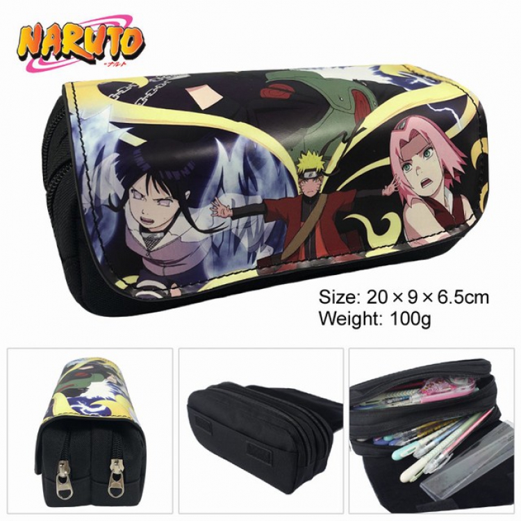 Naruto Anime double layer multifunctional canvas pencil bag wallet 20X9X6.5CM 100G