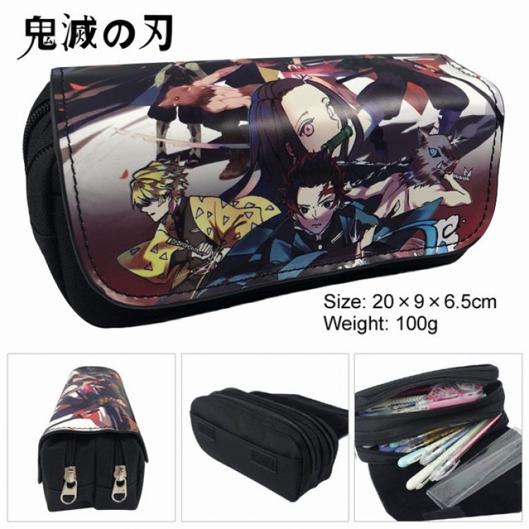 Demon Slayer Kimets Anime double layer multifunctional canvas pencil bag wallet 20X9X6.5CM 100G