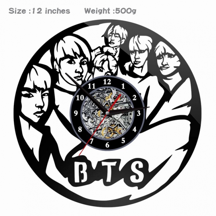 001-BTS Creative painting wall clocks and clocks PVC material No battery