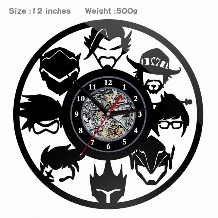 005-Overwatch Creative painting wall clocks and clocks PVC material No battery