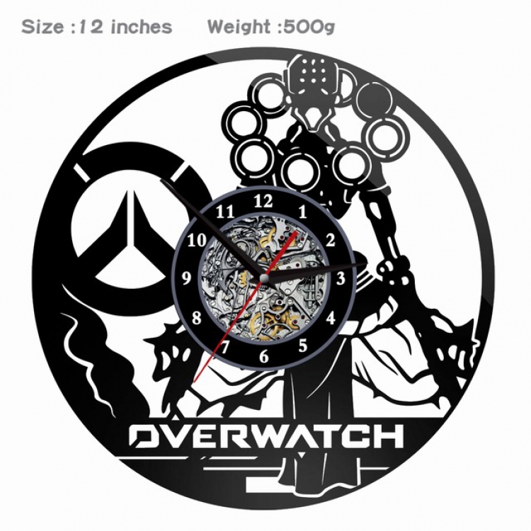 004-Overwatch Creative painting wall clocks and clocks PVC material No battery