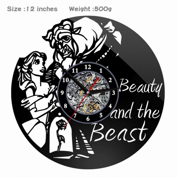 MNYYS-001-Beauty and the Beast Creative painting wall clocks and clocks PVC material No battery