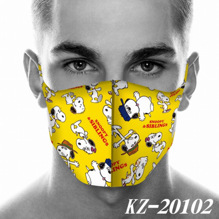 Snoopy Anime 3D digital printing masks a set price for 5 pcs KZ-20102