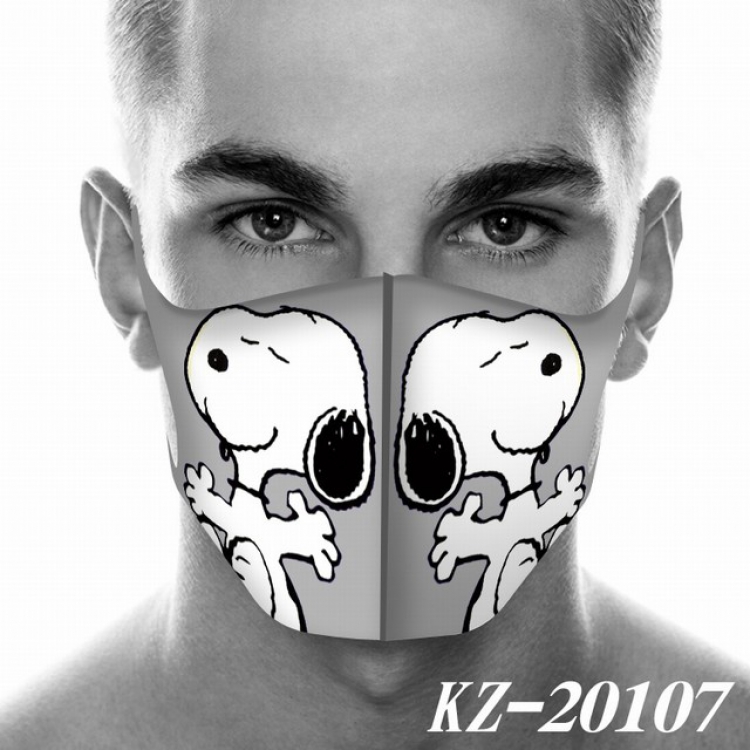 Snoopy Anime 3D digital printing masks a set price for 5 pcs KZ-20107