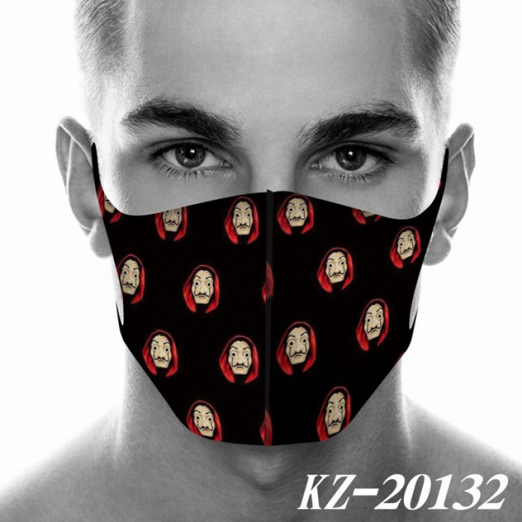 La casa de papel Anime 3D digital printing masks a set price for 5 pcs KZ-20132