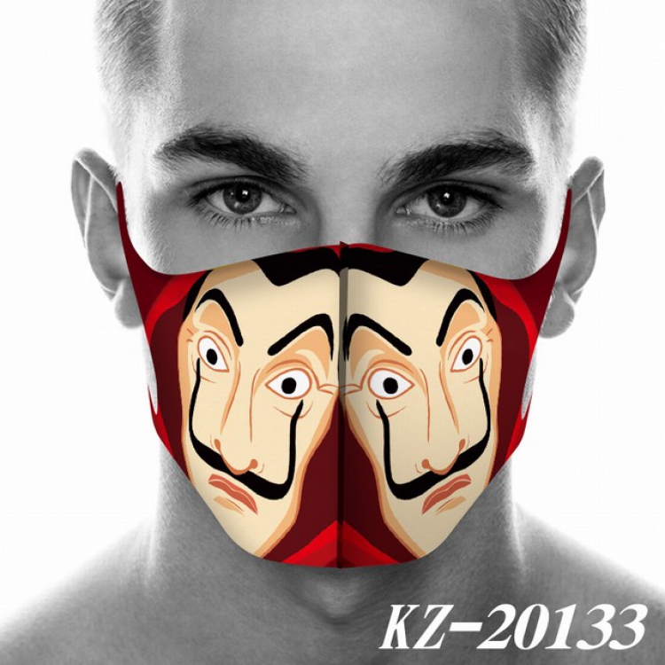 La casa de papel Anime 3D digital printing masks a set price for 5 pcs KZ-20133