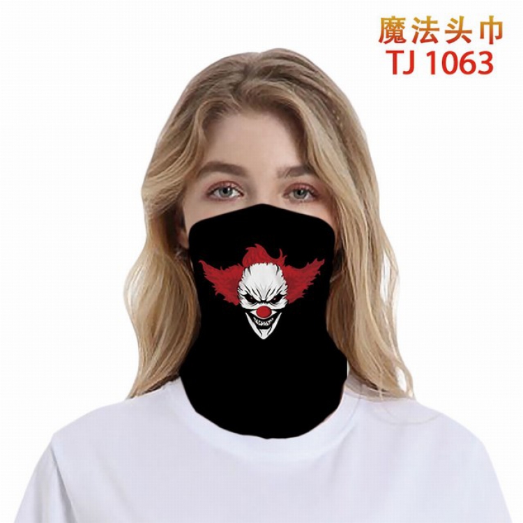 TJ-1063-Killer Klowns from Outer Space Personalized color printing magic turban scarf