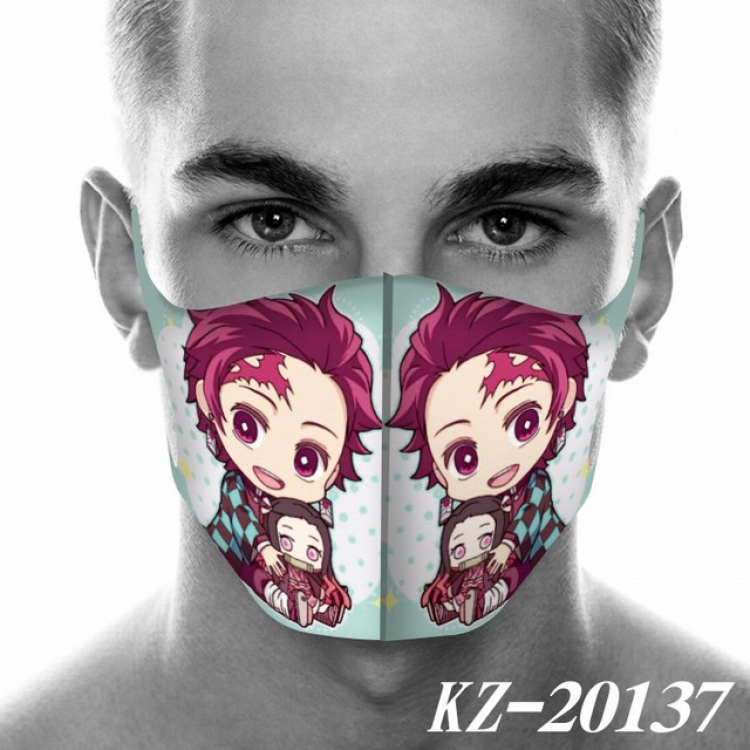 Demon Slayer Kimets Kamado Tanjirou Anime 3D digital printing masks a set price for 5 pcs KZ-20137 
