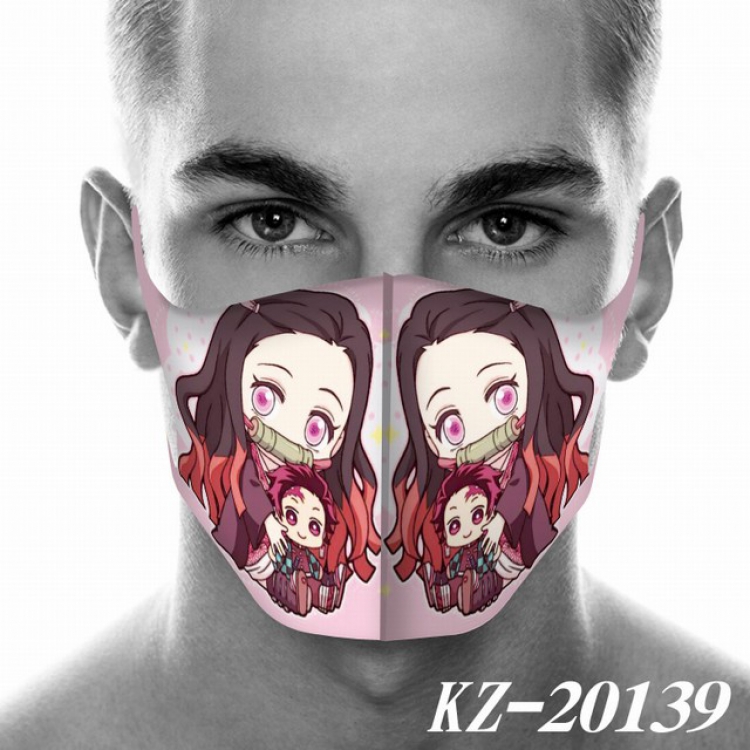 Demon Slayer Kimets Kamado Nezuko Anime 3D digital printing masks a set price for 5 pcs KZ-20139 
