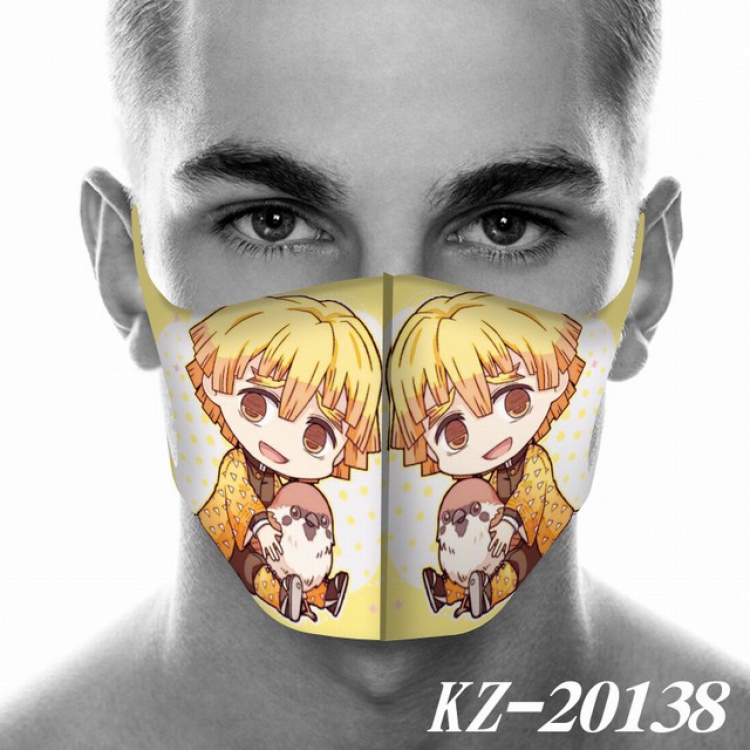 Demon Slayer Kimets Agatsuma Zenitsu Anime 3D digital printing masks a set price for 5 pcs KZ-20138 