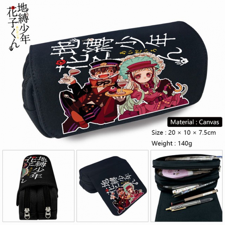 Toilet-Bound Hanako-kun-1 Anime double layer multifunctional canvas pencil bag stationery box wallet 20X10X7.5CM 140G