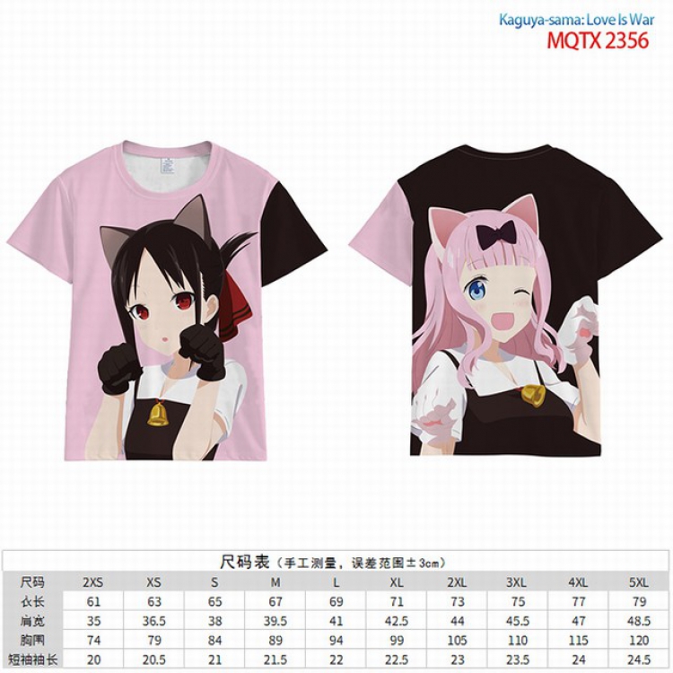Kaguya-sama wa kokurasetai Full color short sleeve t-shirt 9 sizes from 2XS to 4XL MQTO-2356