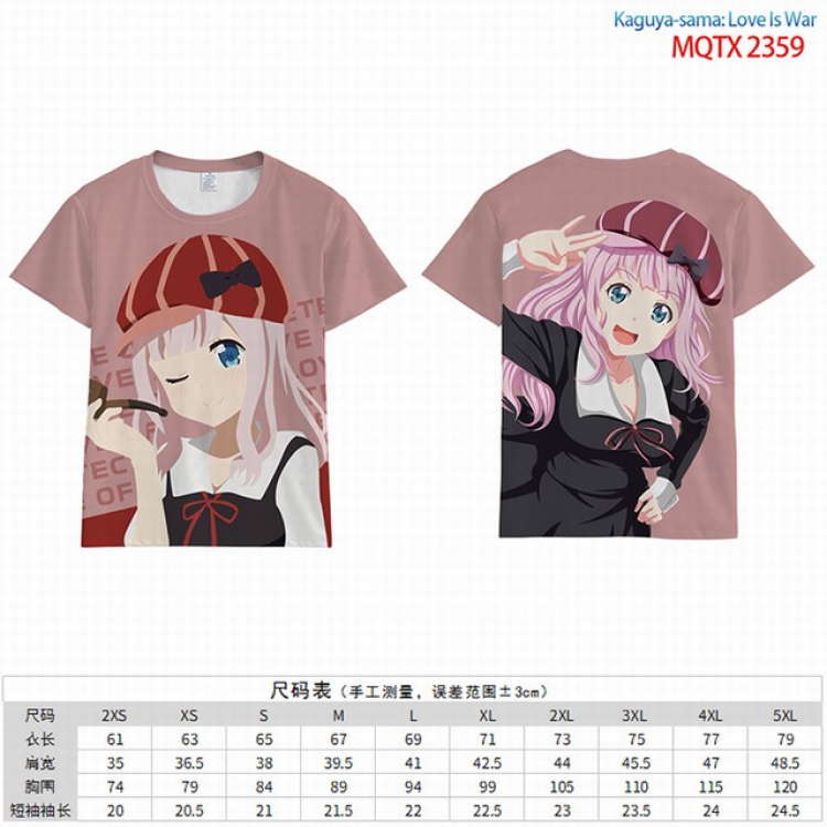 Kaguya-sama wa kokurasetai Full color short sleeve t-shirt 9 sizes from 2XS to 4XL MQTO-2359