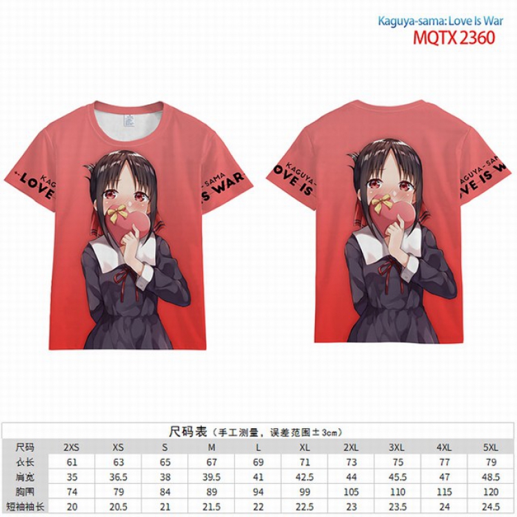 Kaguya-sama wa kokurasetai Full color short sleeve t-shirt 9 sizes from 2XS to 4XL MQTO-2360