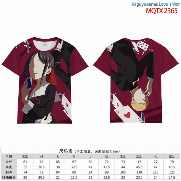 Kaguya-sama wa kokurasetai Full color short sleeve t-shirt 9 sizes from 2XS to 4XL MQTO-2365