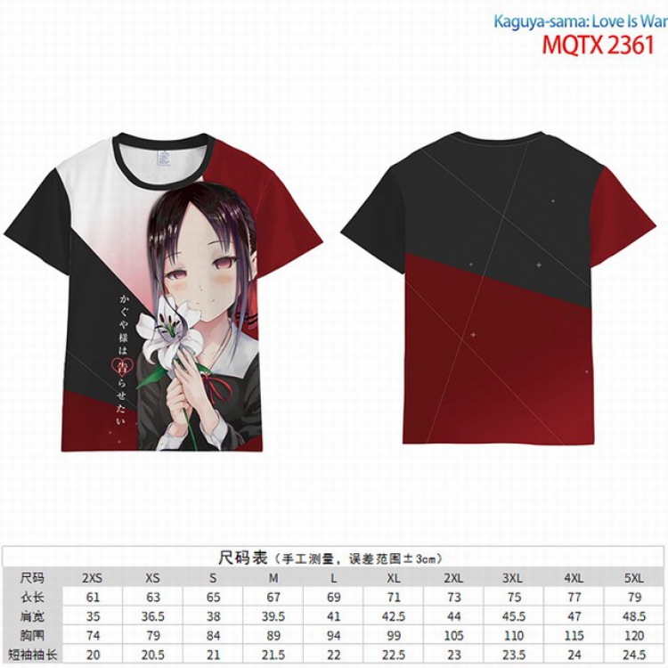 Kaguya-sama wa kokurasetai Full color short sleeve t-shirt 9 sizes from 2XS to 4XL MQTO-2361