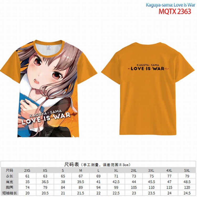 Kaguya-sama wa kokurasetai Full color short sleeve t-shirt 9 sizes from 2XS to 4XL MQTO-2363