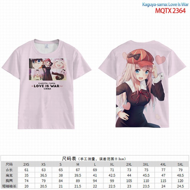 Kaguya-sama wa kokurasetai Full color short sleeve t-shirt 9 sizes from 2XS to 4XL MQTO-2364
