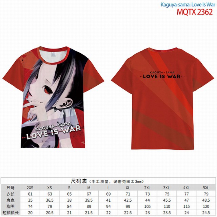 Kaguya-sama wa kokurasetai Full color short sleeve t-shirt 9 sizes from 2XS to 4XL MQTO-2362