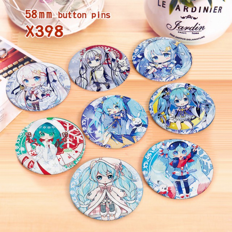 Vocaloid a set of 8 models Tinplate coated badge 6CM X398