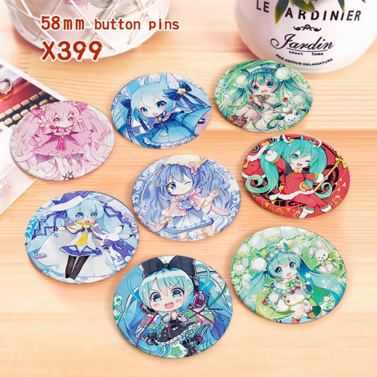 Vocaloid a set of 8 models Tinplate coated badge 6CM X399