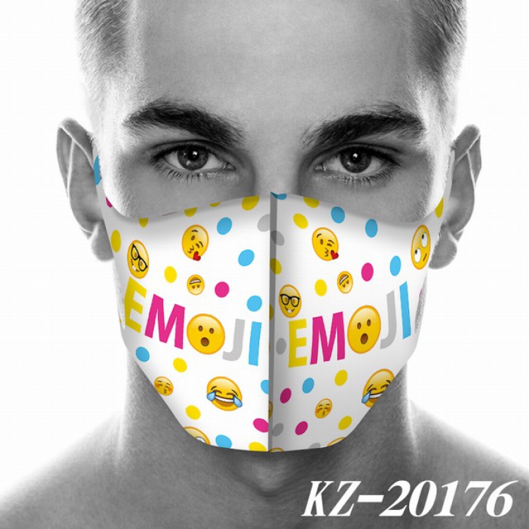 QQ emoticons Anime 3D digital printing masks a set price for 5 pcs KZ-20176