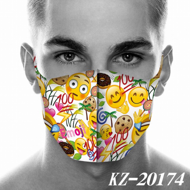 QQ emoticons Anime 3D digital printing masks a set price for 5 pcs KZ-20174