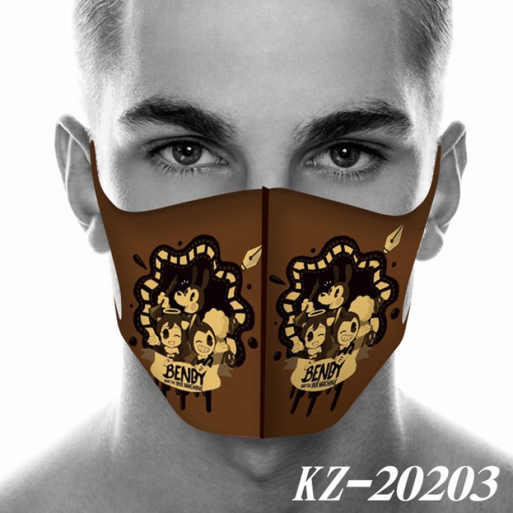 Bendy and ink machin Anime 3D digital printing masks a set price for 5 pcs KZ-20203
